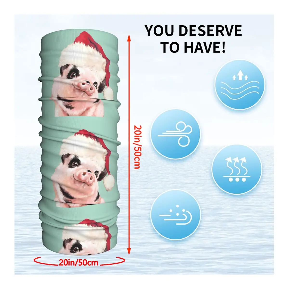 Cutie Christmas Baby Pig Bath Mat Retro Headband Neck Thin Men Women Hiking Tube Scarf Face