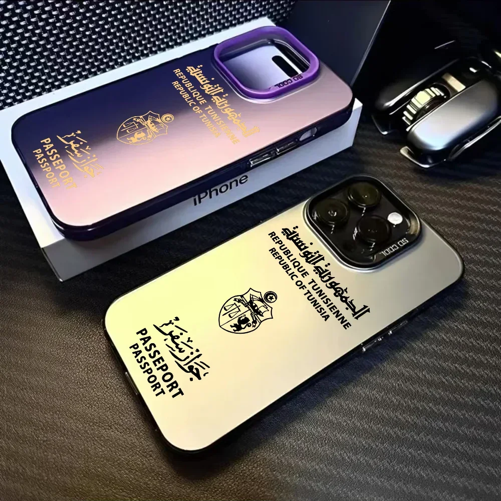 Tunísia passaporte caso de telefone para iphone 16 15 14 13 12 11 pro max branco ultra-fino macio doce abrazine funda