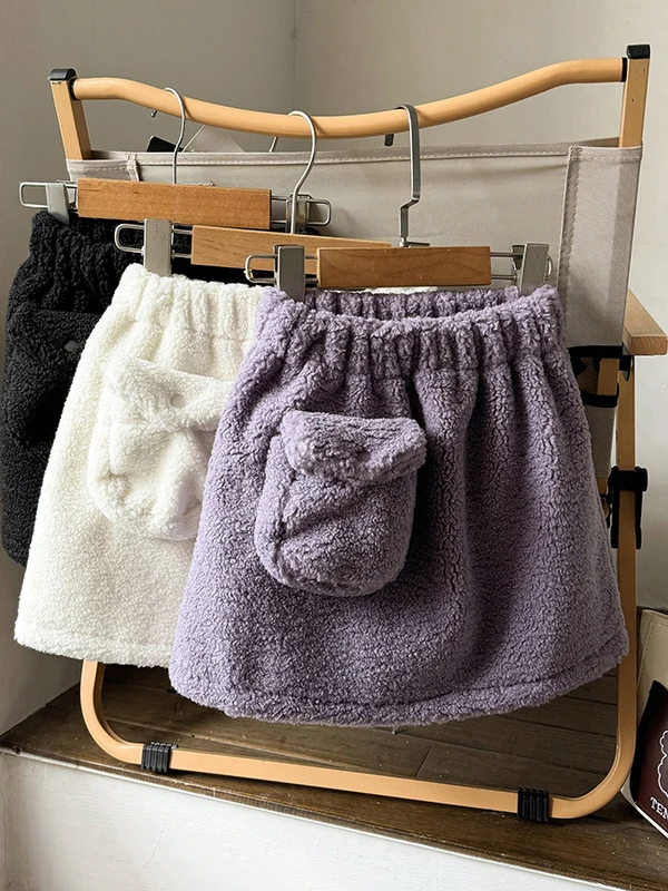 

Юбка женская больших размеров из овечьей шерсти с высокой талией, осенне-зимняя, новая модель, стильный дизайн, защита от просвечивания, А-силуэт, короткая