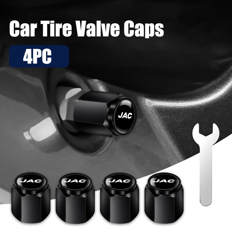 4pcs Car Wheel Tire Valve Caps Tyre Stem Covers Airdust Waterproof For JAC Refine J3 J2 S5 A5 J5 J6 J4 Vapour S2 T8 Accessories