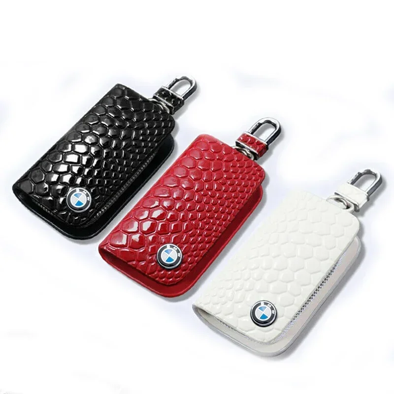 Leather Auto Key Protective Bag Car Key Chain Holder Case for BMW X5 M3 E46 E90 E53 E60 E65 F34 F45 F11 F20 F48 G28 G30 G60 U06