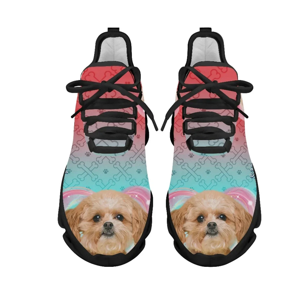 Fashion Sports Womens Shoes Lovely Dog Designer Comfortable Round Toe Gradient Blade Flat Sneakers Durable Custom лоферы женские