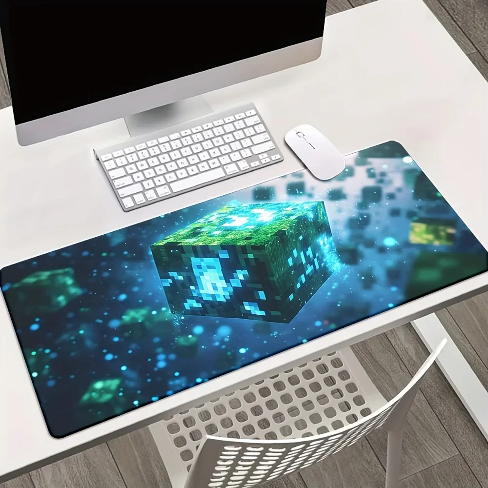 Blue Science Fiction Cube Mouse Pad Large Rubber Anti Slip Pc Desk Accessories Mousepad For Offices And Gamer Keyboard Decor Mat