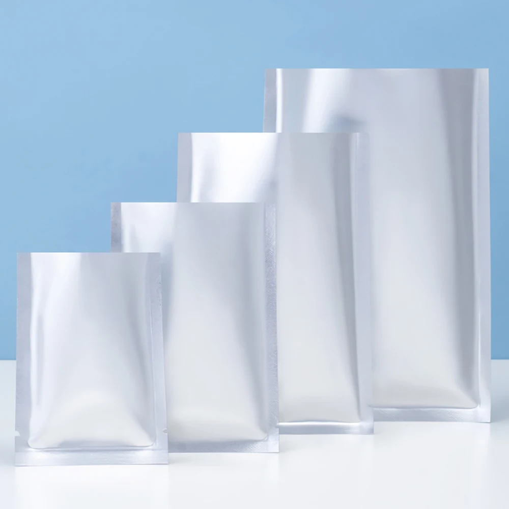 

100pcs Self-Sealing Hot Seal Flat Matte Pure Aluminium Foil Moisture-proof Sealing Bag Tea Coffee Bean Candy Home Packing Bag