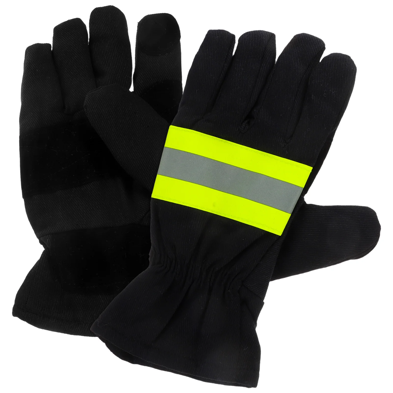 1Pair Firefighter Gloves Flame Resistant High Temperature Insulation Protective Work Safety Gloves for Firefighting Outdoor Use