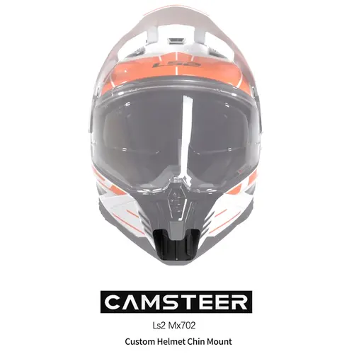 Imagen 2 del producto Casco LS2 MX702, soporte de barbilla de aluminio personalizado para cámaras GoPro Hero 13 12 11 10 9 Insta360 Ace Pro2 DJI Action 4 5Pro