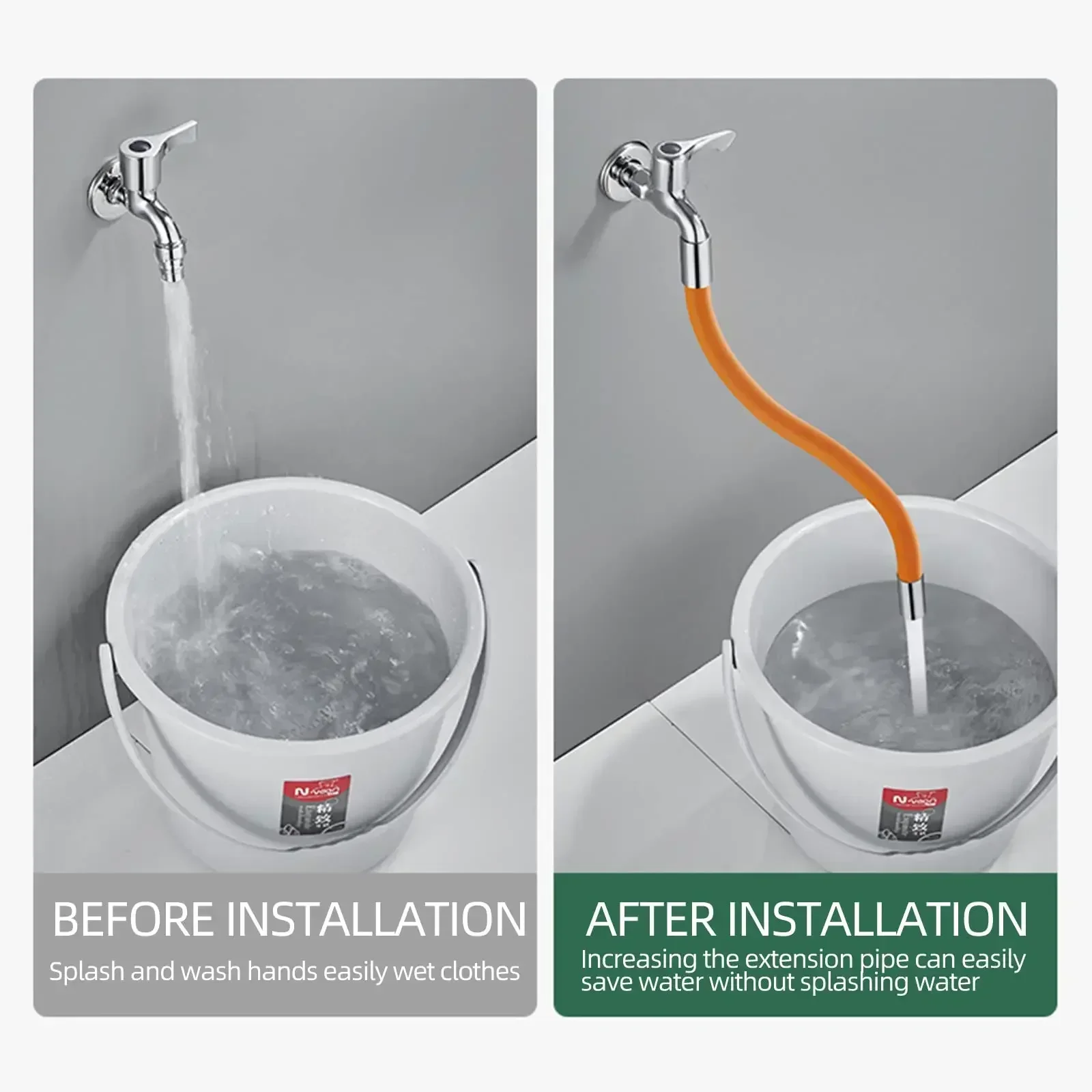 Universal 360° Swivel Silicone Hose Faucet Extender Extender Splash Guard Bathroom Kitchen Universal Hose Faucet Hose