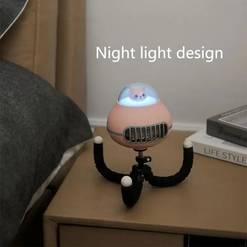 95AE عربة الأطفال بمروحة USB محمولة بمشبك على مروحة تبريد صغيرة لمروحة سفر الأطفال التي تدفع باليدين #2