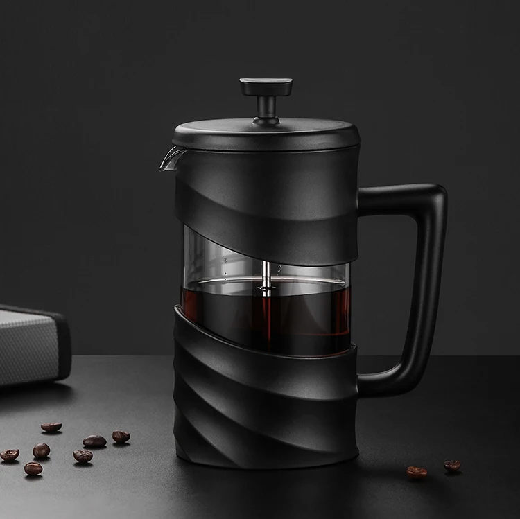 New Style ODM OEM Customized Logo Black Stainless Steel Coffee Plunger Coffee French Press Prensa Francesa Kopi Press