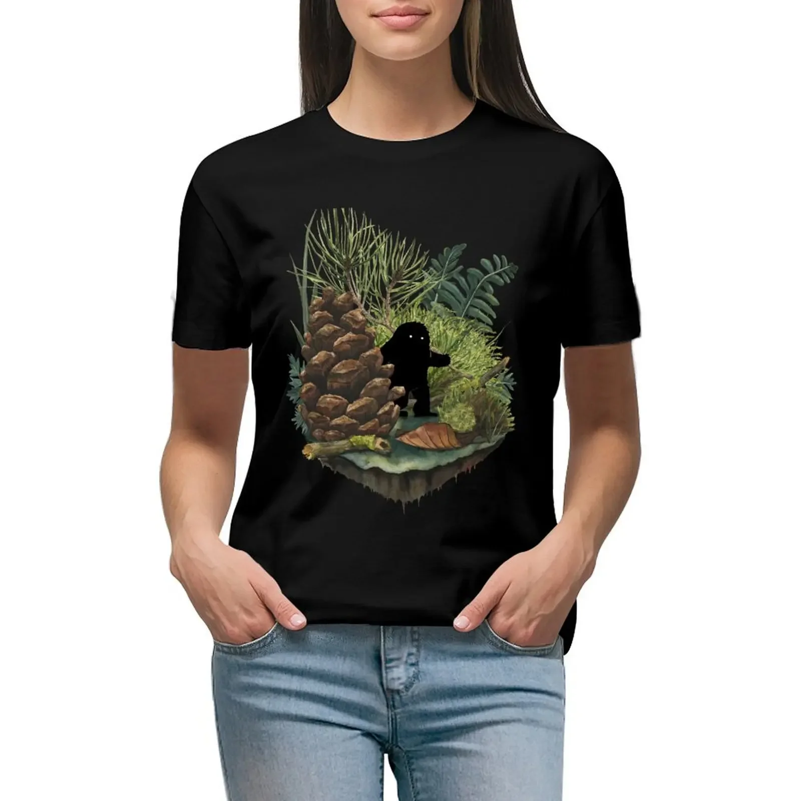 Tiny Sasquatch T-Shirt customs design your own sports fans Blouse animal prinfor Woman fashion