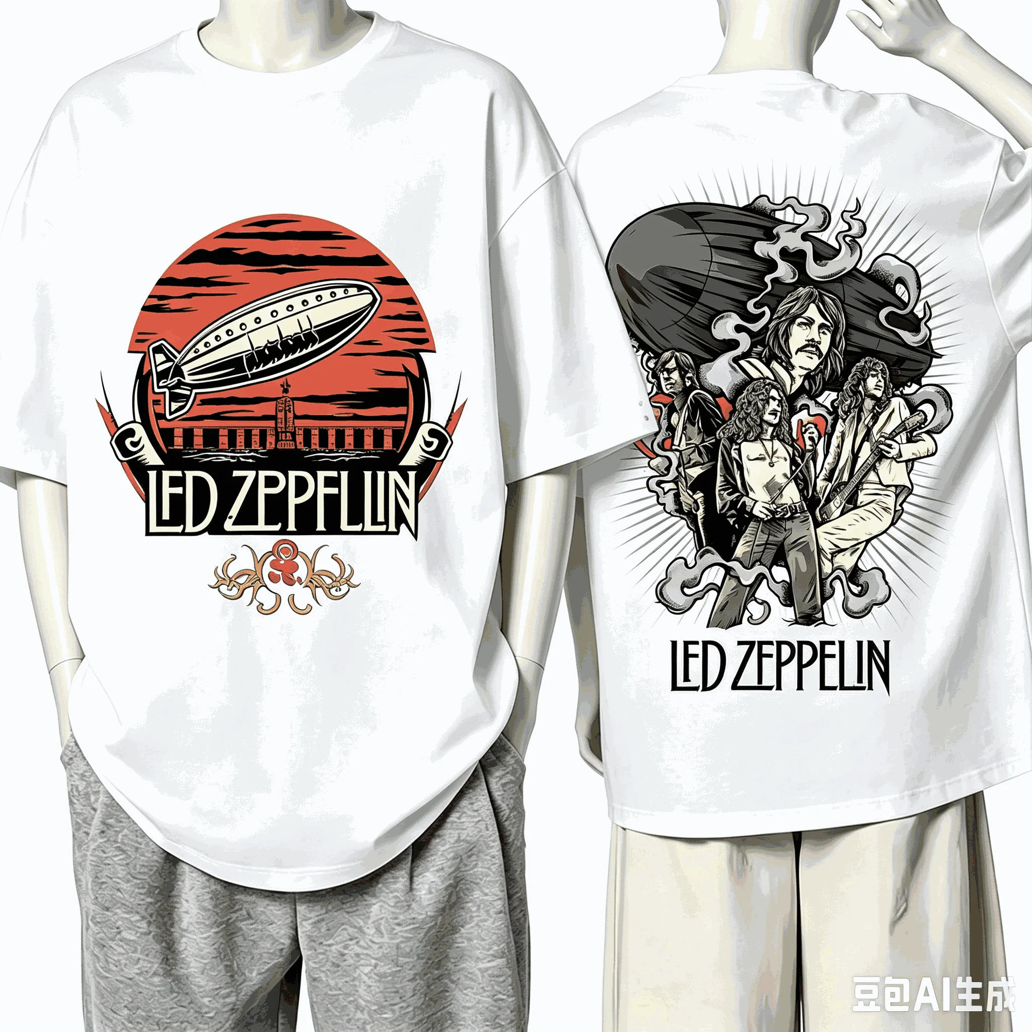 Led Zeppelin for Fan Gift T-shirt Men Women Harajuku Oversized Unisex Short Sleeve Streetwear high quality Couples high quality
