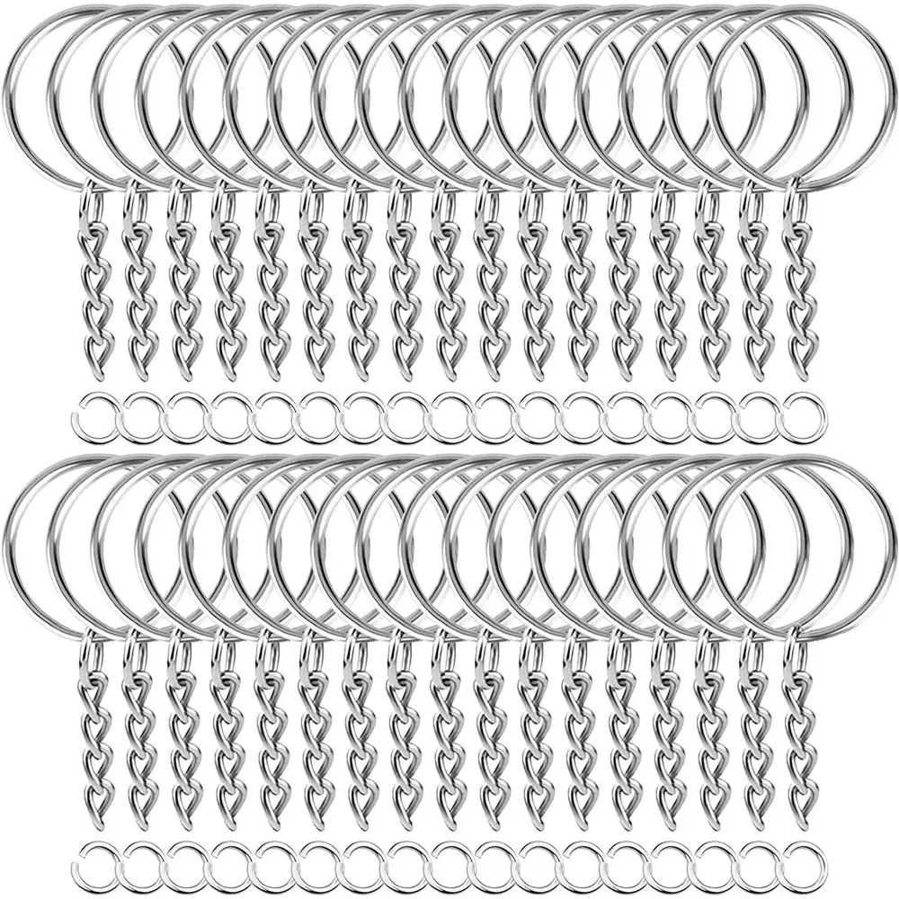 20/50 قطعة معدن فضي اللون فارغة كيرينغ المفاتيح سبليت حلقة الموجودة في قاعدة المفتاح مفتاح حامل خواتم Findings بها بنفسك النتائج صنع المفاتيح اكسسوارات ﻿
