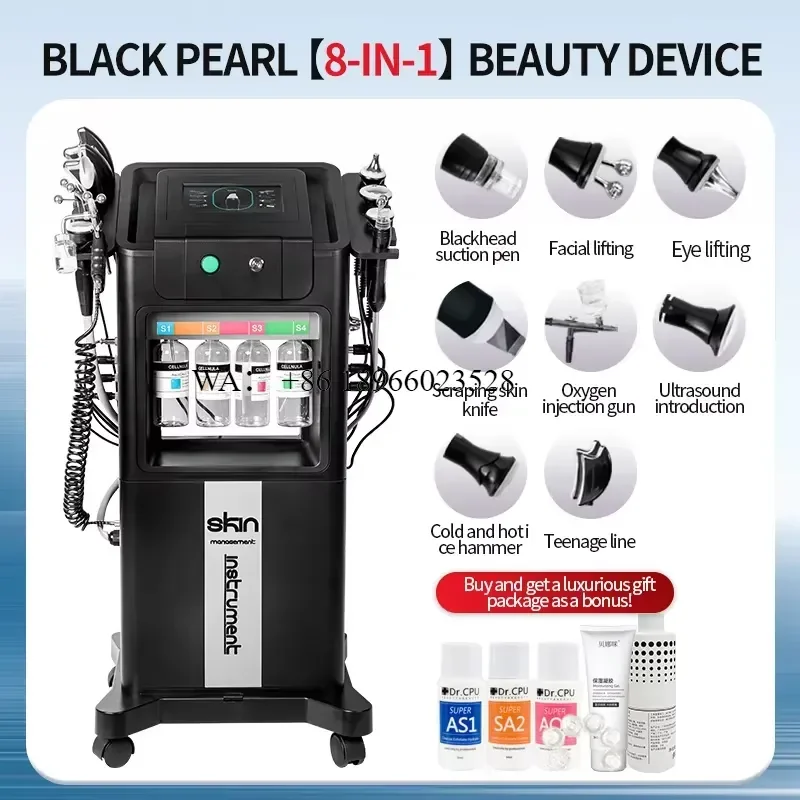 WMWMNU for Btws Black Pearl Aqua Facial 10 in 1 Deep Cleansing Oxygen Hydrating Care Salon Equipment