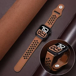 가죽 루프 스트랩 애플 워치 10 밴드, 46mm, 42mm, 45mm, 44mm, 40mm, 41mm, 49mm 팔찌, 한국 iwatch 시리즈 9, 7 se, 6, 5, 4, 울트라 2