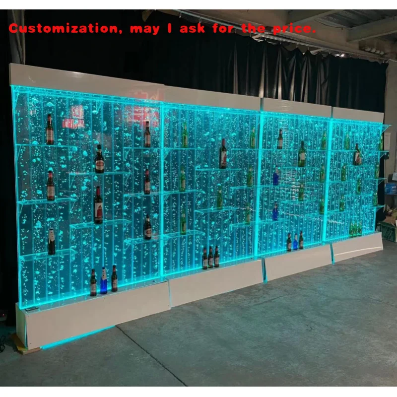 

на заказ. Декор для бара и гостиной, пузырьковая стена, используемая в качестве современного домашнего светодиодного винного шкафа