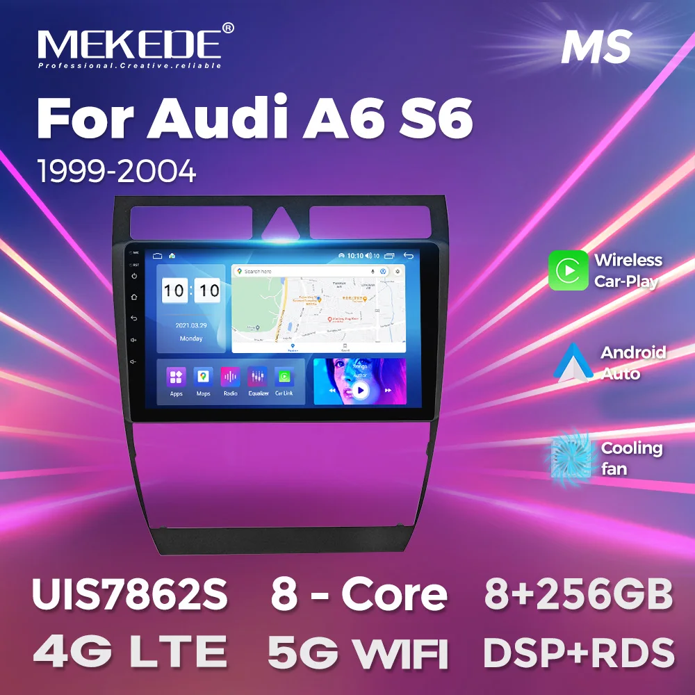 

MEKEDE 8-core For Audi A6 C5 1997-2004 S6 2 1999-2004 RS6 1 2002-2006 In-vehicle Intelligent System Multimedia Player Carplay BT