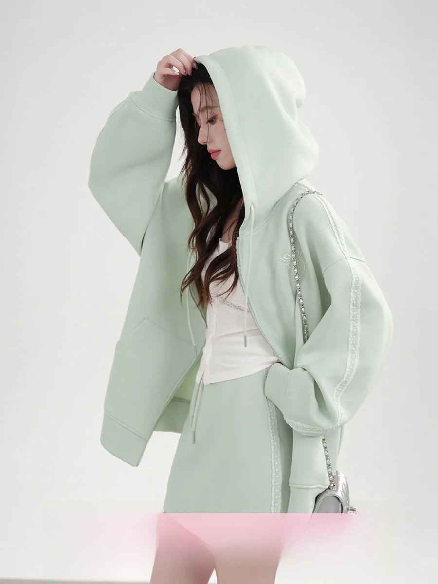 

Casual Sweatirt Skirt Set Women's Spring Loose Feel Small Size Faionable Two-Piece Ensemble Breathable Comfortable Spring...