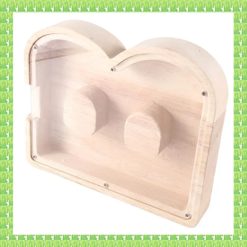 1 ชิ้นตัวอักษรไม้ Piggy Bank ตัวอักษรภาษาอังกฤษ Savings Jar แก้วใสเหรียญ Jar B