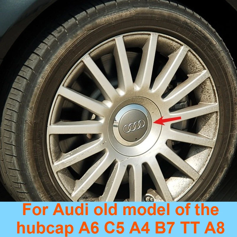 

For Audi A6 C5 A4 B7 TT A8 Old Model Wheel Hub Center Caps Rim Center Cover Emblem Badge Decorative Replacement Car Accessories