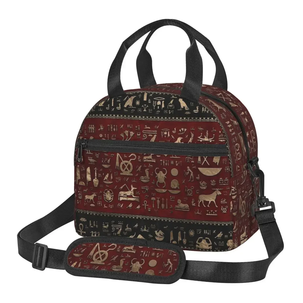 

Egyptian Hieroglyphs And Deities Lunch Bags Insulated Bento Box Lunch Tote Picnic Bags Cooler Thermal Bag for Children School