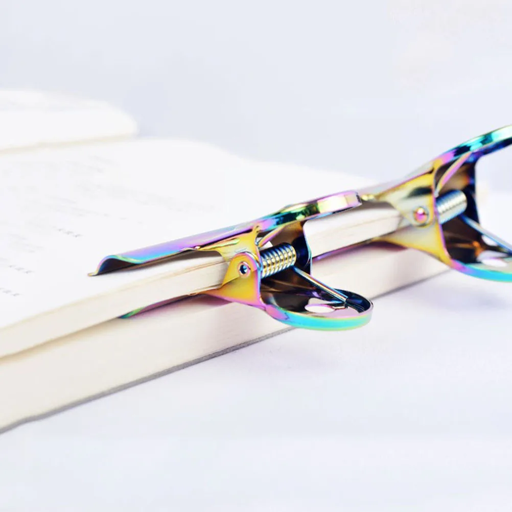 

5pcs Rainbow Binder 65Mm 50Mm 40Mm 30Mm 20Mm Long Tail Metal Hinge Paper Clamps For Organizing Display Home Office School Paper