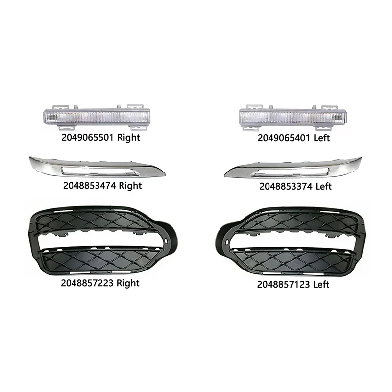 

A 2048853374 A 2048853474 2048857123 A 2049065501 Передняя крышка противотуманной фары DRL, нижняя решетка, хромированная накладка для Mercedes Benz GLK X204 W204