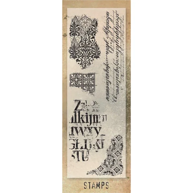 2024 New Retro Graffiti Pattern Clear Stamps and Stencil For Making Word Greeting Card Paper Scrapbooking No Metal Cutting Dies