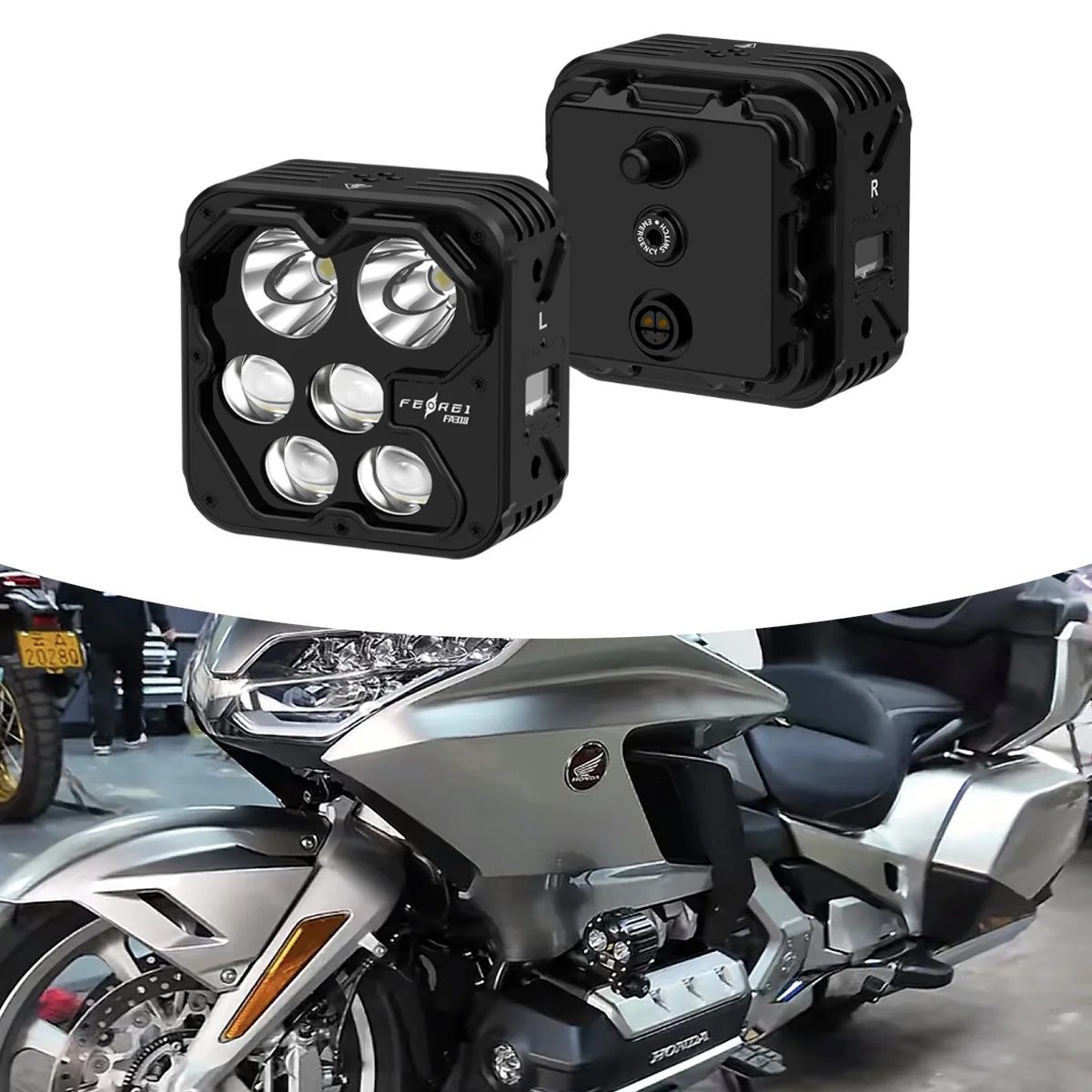 

Upgraded versionFerei FA318 LED Spotlight 260° Ultra-Wide 360° RV Lighting System for Off-Road IPX8 Fog Lamp for Motorcycle Dri