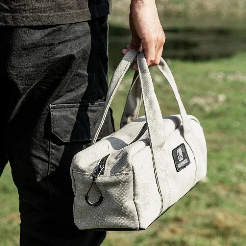 HIKEMAN Outdoor Handheld Tool Storage Bag Large Capacity Thickened Camping Tent Peg Bag Portable Canvas Tote Bag Collection