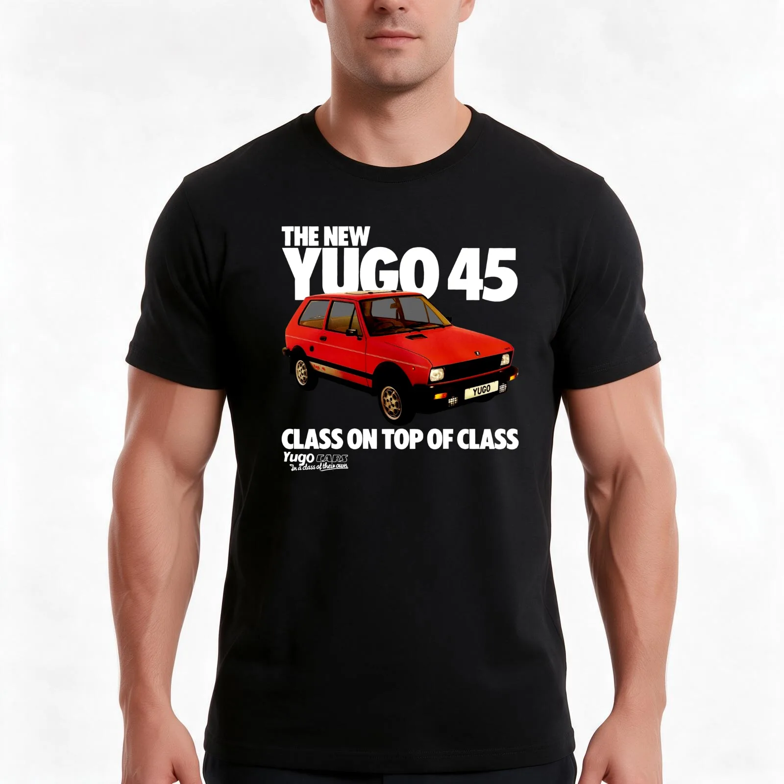 YUGO 45 - ADVERT T-Shirt, Summer Casual Cotton Tee, Oversized Streetwear Tops, Vintage Graphic Print, Loose Fit Short Sleeve