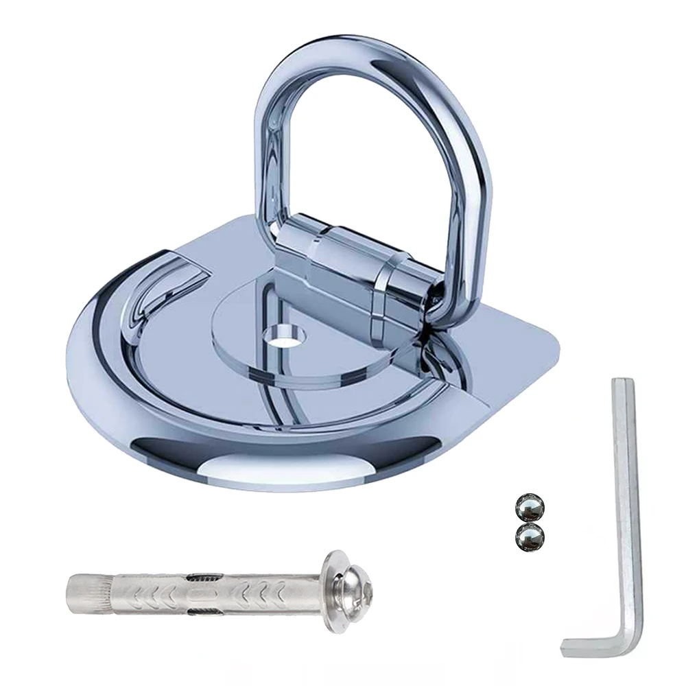 

1set Motorcycle Security Anchor Foldable Steel Ring With Expansion Bolt Garage Trailer Scooter Bicycle Parking Anti Theft Lock