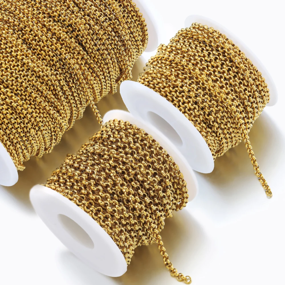 

1 метр, круглая O-цепь из нержавеющей стали, 2/3/4 мм, O-образное ожерелье, аксессуары для изготовления ювелирных изделий своими руками