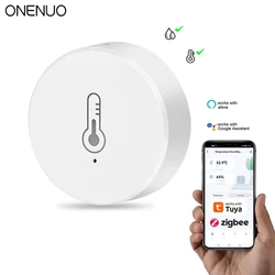 Tuya ZigBee Mini Temperature Humidity Sensor Smart Home Remote Monitor Works with Gateway Alexa Google Home Voice App Control