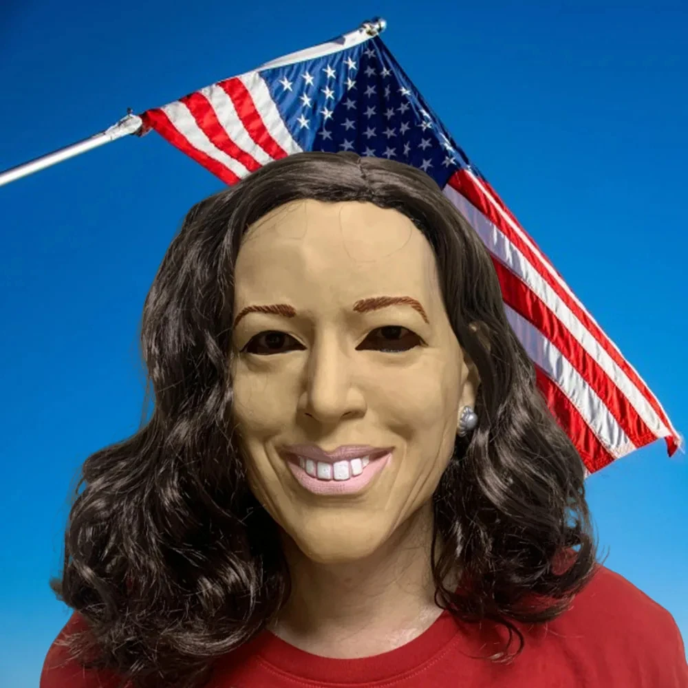 Kamala Devi Harris Mask President Latex Mask Voting Celebrity Role Play Dressing Up Cosplay Masquerade Funny Halloween Mask