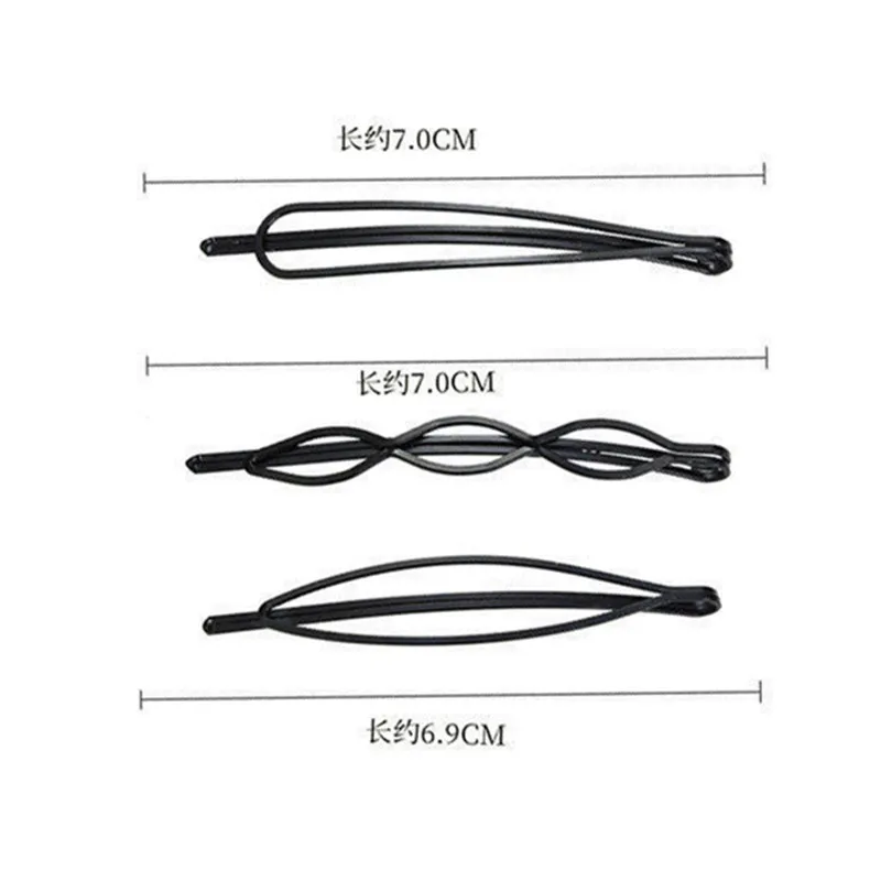 12Pcs/set Simple Black Hairpins for Women Barrettes Headwears Girls BB Clips Headdress Barrettes Korean Hair Styling Accessories