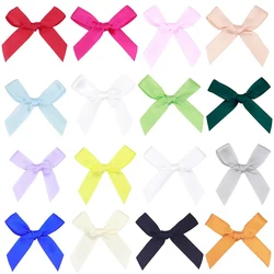50 Pieces of 4X4cm Colorful Ribbon Bow Polyester Satin Ribbon Bow Clothing Hair Accessories Gift Box Holiday DIY Decoration