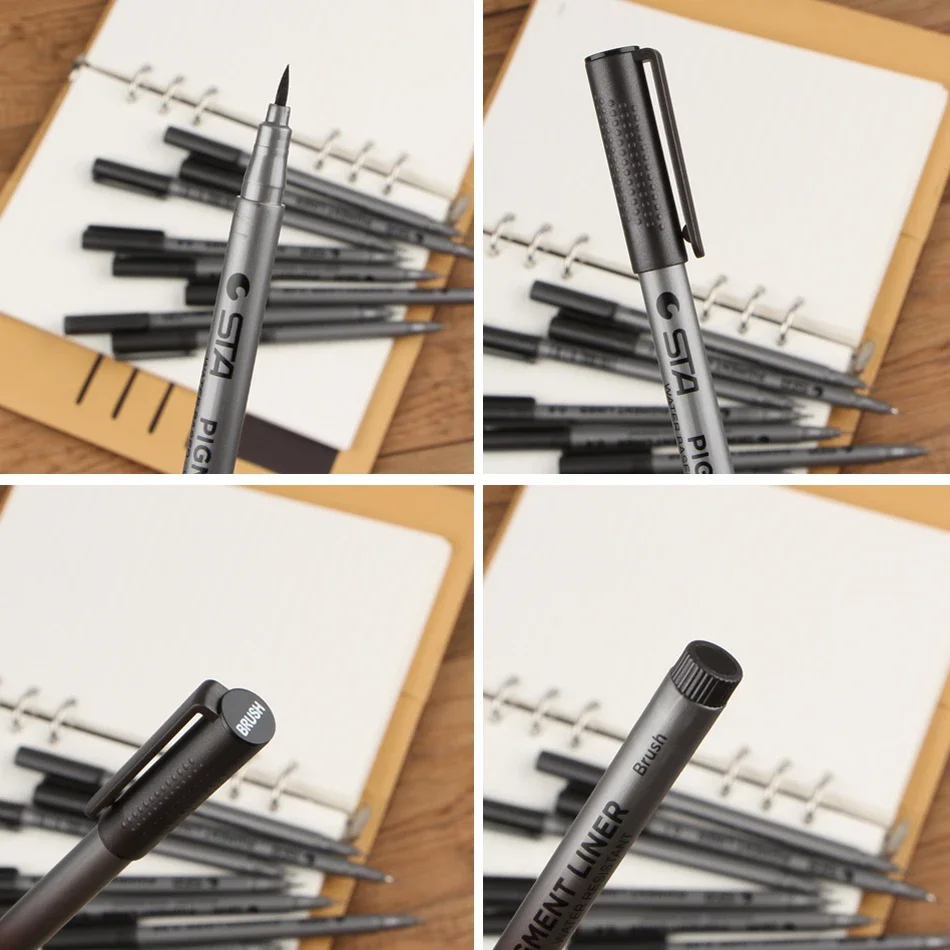 STA-Marqueurs d'art à base d'eau pour croquis, stylo marqueur, différentes pointes, TANPigment Liner, dessin, écriture manuscrite, fournitures de papeterie