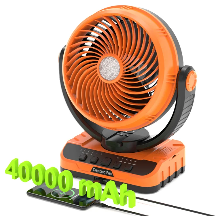 

40000mAh Power Bank Rechargeable Portable Floor Fan Upgraded 2-In-1 Design Led Camping Lantern With Tent Ceiling Fan