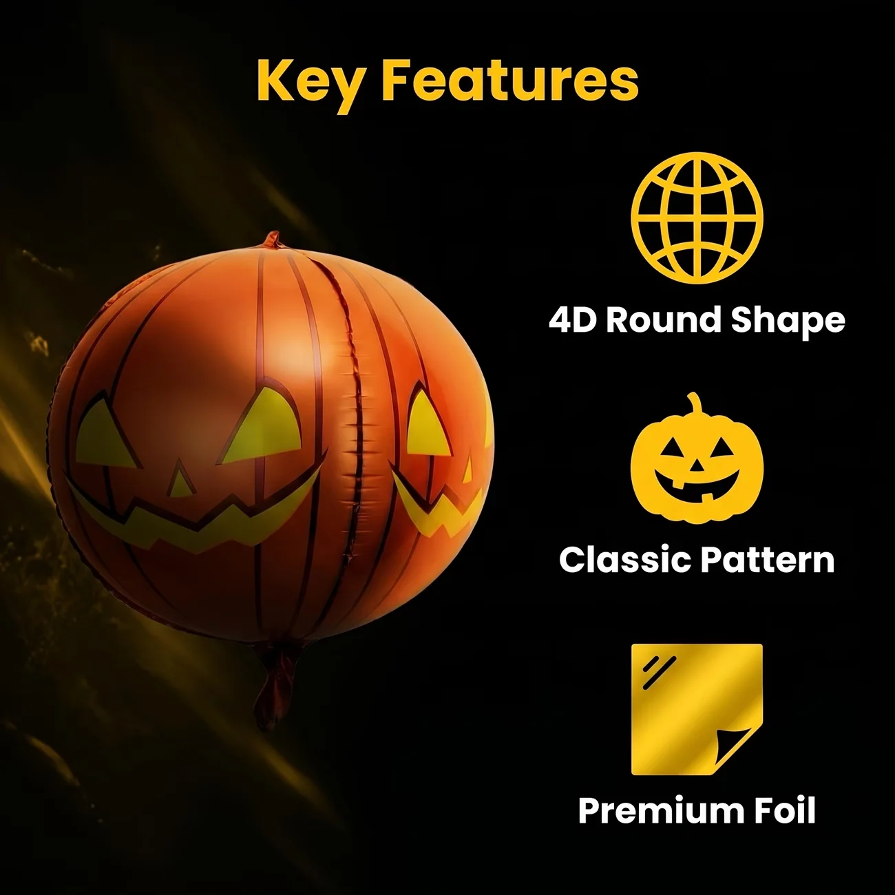 5 Halloween 4D Kürbisballons, Horror-Dekorationen 'The Nightmare Before Christmas', Halloween-Partyballons – Detail 5