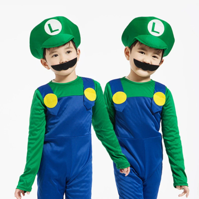 Game Anime Halloween Costumes for The Funny Super Brothers Mario Children Fantastic Edition Suits