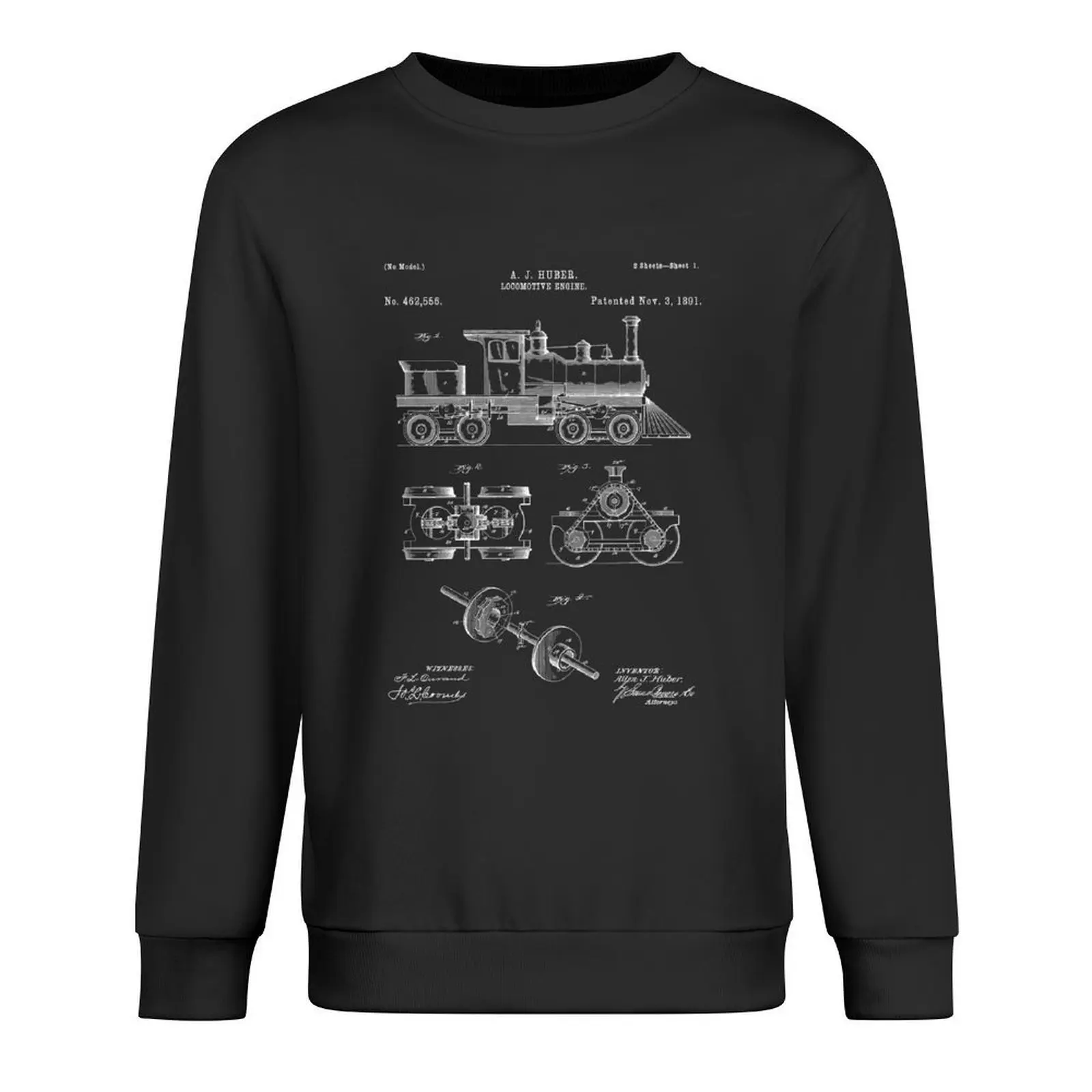 

Train Locomotive Patent - Steam Train Art - Blueprint Pullover tracksuit mens designer clothes graphic sweatshirts