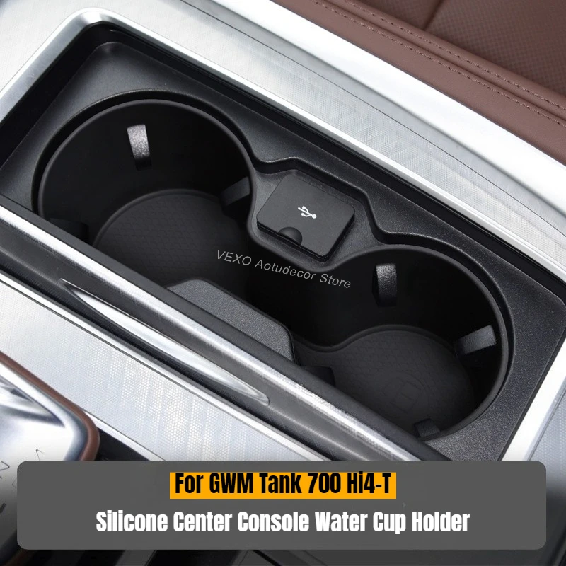 

For GWM Tank 700 Hi4-T 2024 Car Center Console Cup Holder Silicone Limiter Drink Fixer Storage Box Electric Vehicle Accessories