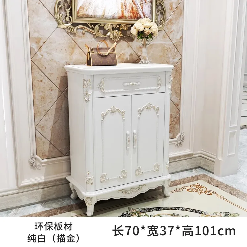 European shoe cabinet household entrance living room porch cabinet solid wood large capacity simple modern foyer cabinet