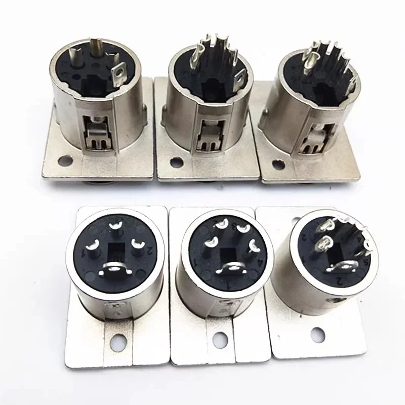 5/20/100PCS 3,4,5 pin Metal XLR AudioMale/Female 3-core Speaker Microphone Panel Mount socket Connector