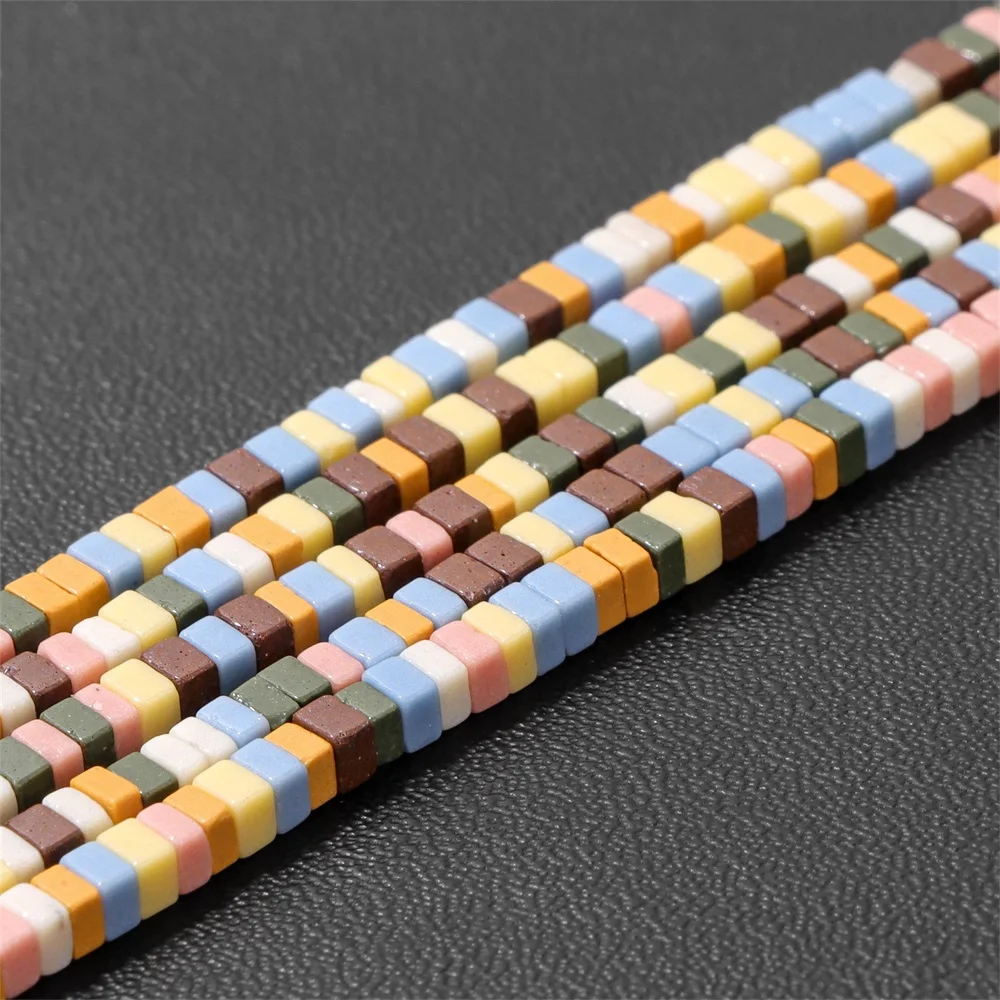 1x2mm Mini Square Flat Sherpa Beads Synthetic Snowba Glass Tile Beads Handmade Jewelry Making Loose Beads Supplies ﻿