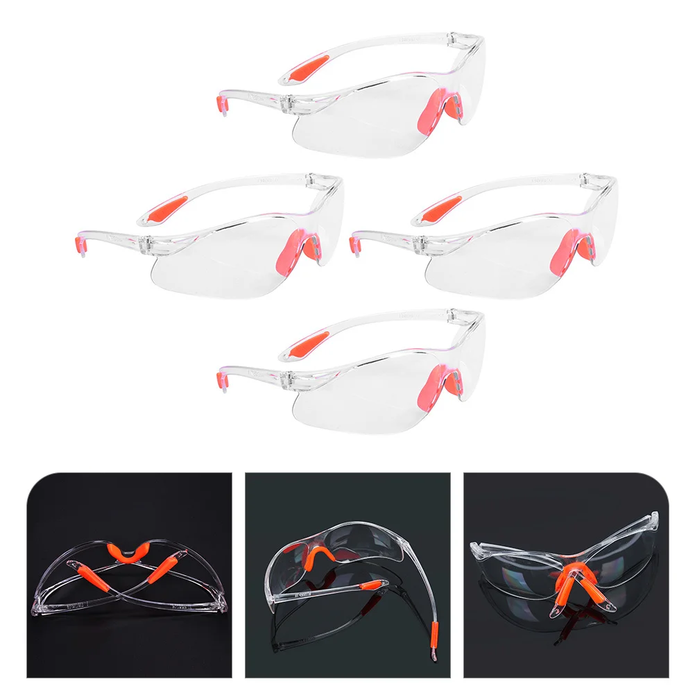 

4Pcs Safety Glasses Silicone Clear Protective Eyewear Construction Work Glasses Eye Protection Goggles for Men Women