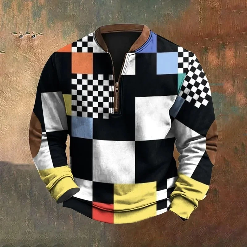 البلوز الرجالي خمر الإيمان دون الله أنا لا شيء مطبوعة البريدي طوق البلوز 2025 موضة جديدة الخريف بلايز Y2k Harajuku #1