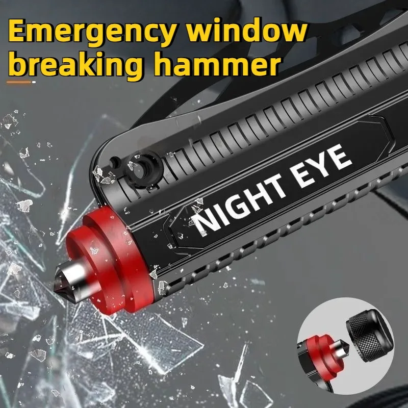 متعددة الوظائف عالية الطاقة مصباح ليد جيب ضوء العمل قابلة للشحن ضوء قوي الشعلة التخييم فانوس خارجي سلامة المطرقة الخفيفة #2