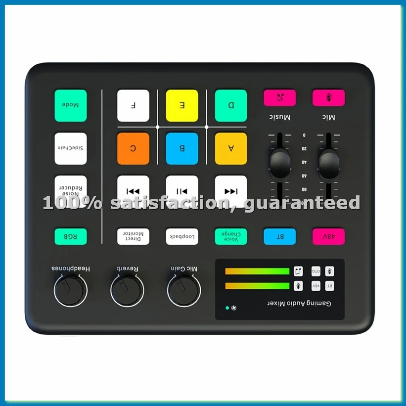 

Аудиомикшер G1 Tuner, звуковая карта для игрового компьютера, RGB-подсветка, для компьютера и мобильного телефона, для прямых трансляций и записи, универсальный A-AT35