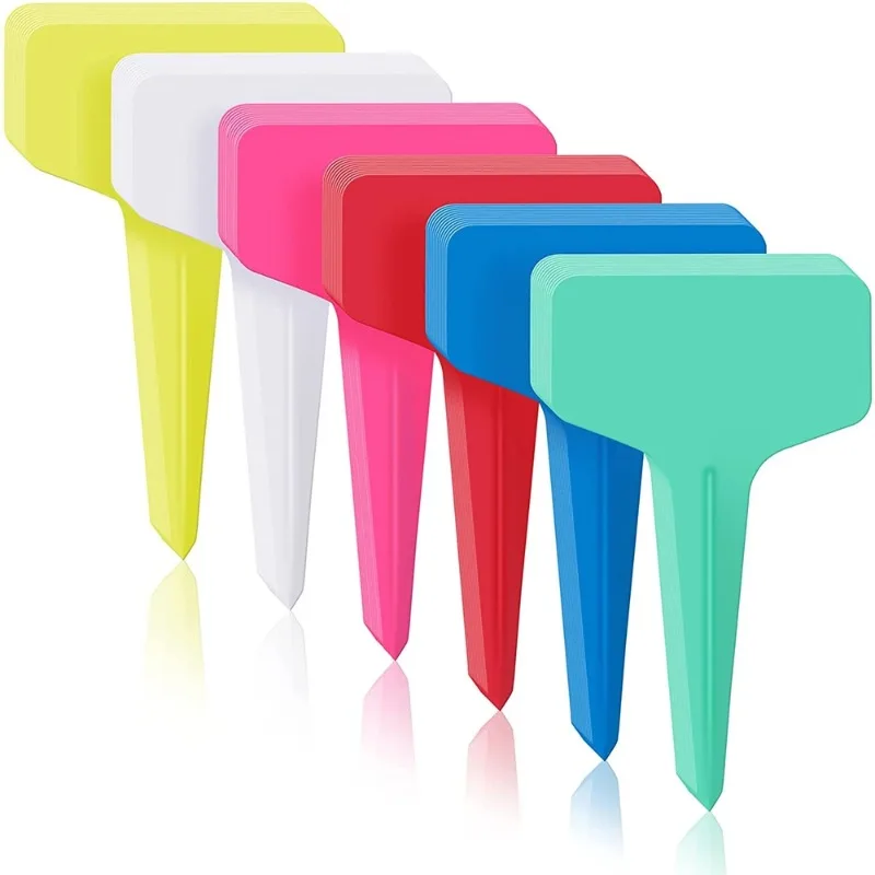 30 Stück 10 cm T-förmige wasserdichte Kunststoff-Pflanzenetiketten für Kinderzimmer, Gartenetiketten für Pflanzen, Markierungen, Pflanzenetiketten, Gartengeräte für Sämlinge